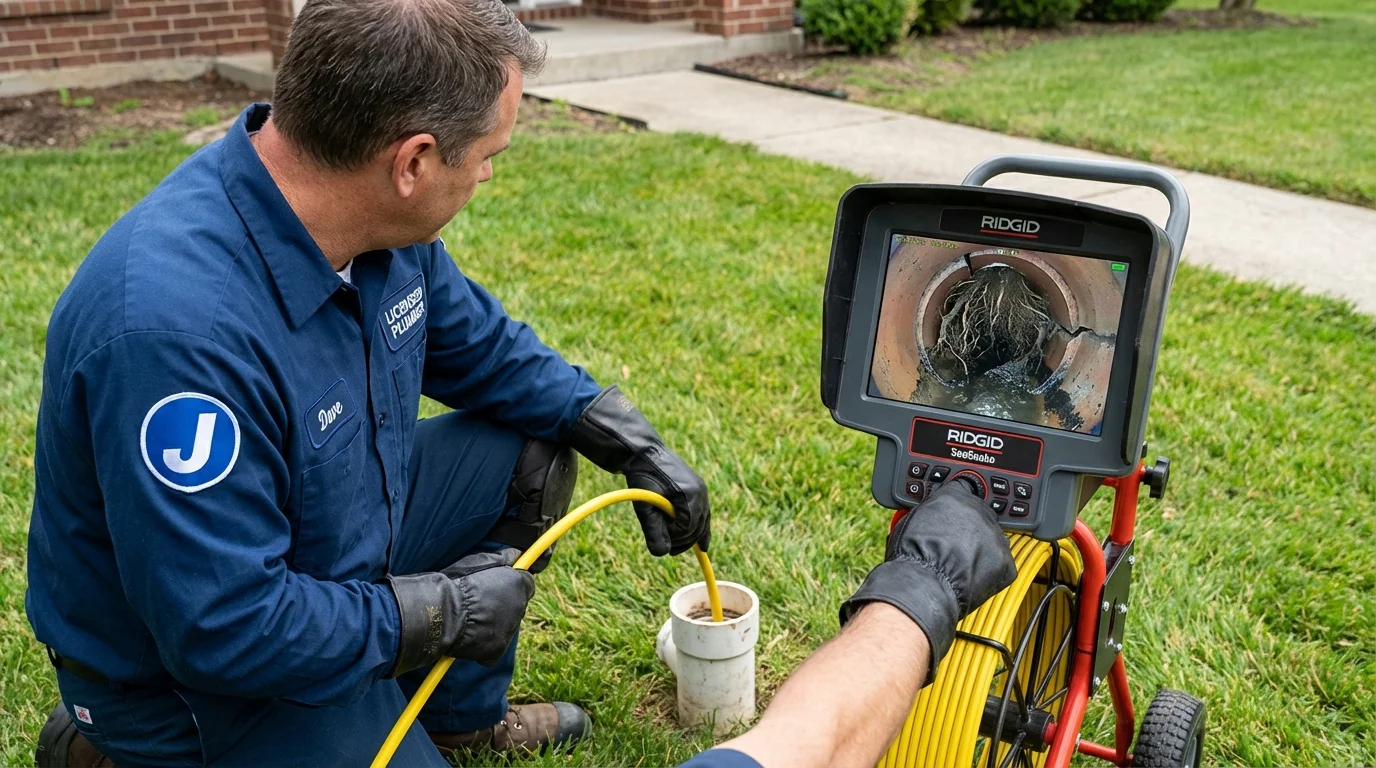 Sewer camera inspection being performed by Johns Plumbing LLC in Arnett