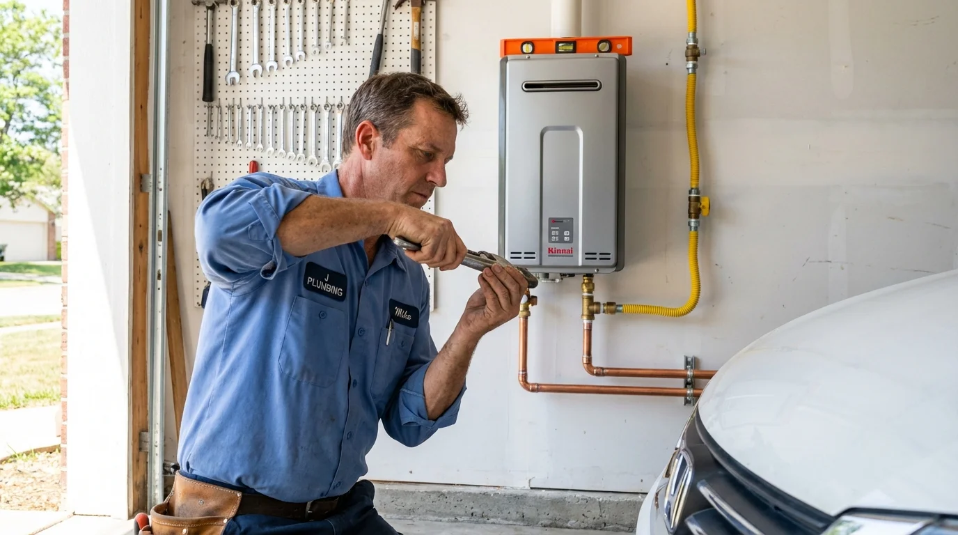 Tankless water heater installation by a Johns Plumbing LLC plumber in Arnett